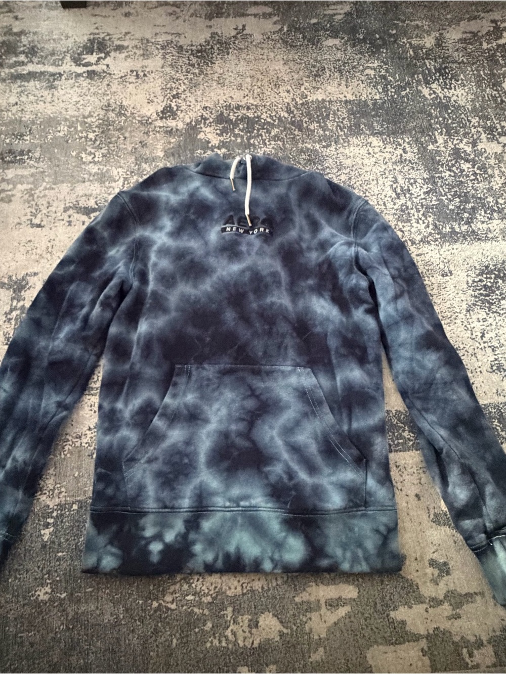 Aeropostale Blue Black Tie-Dye Pullover Hoodie